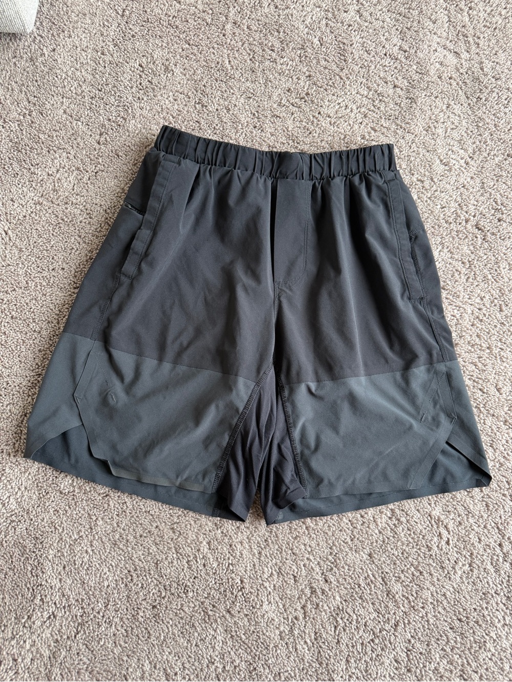 lululemon athletica Men's Two-Tone Charcoal and Dark Gray Athletic Shorts